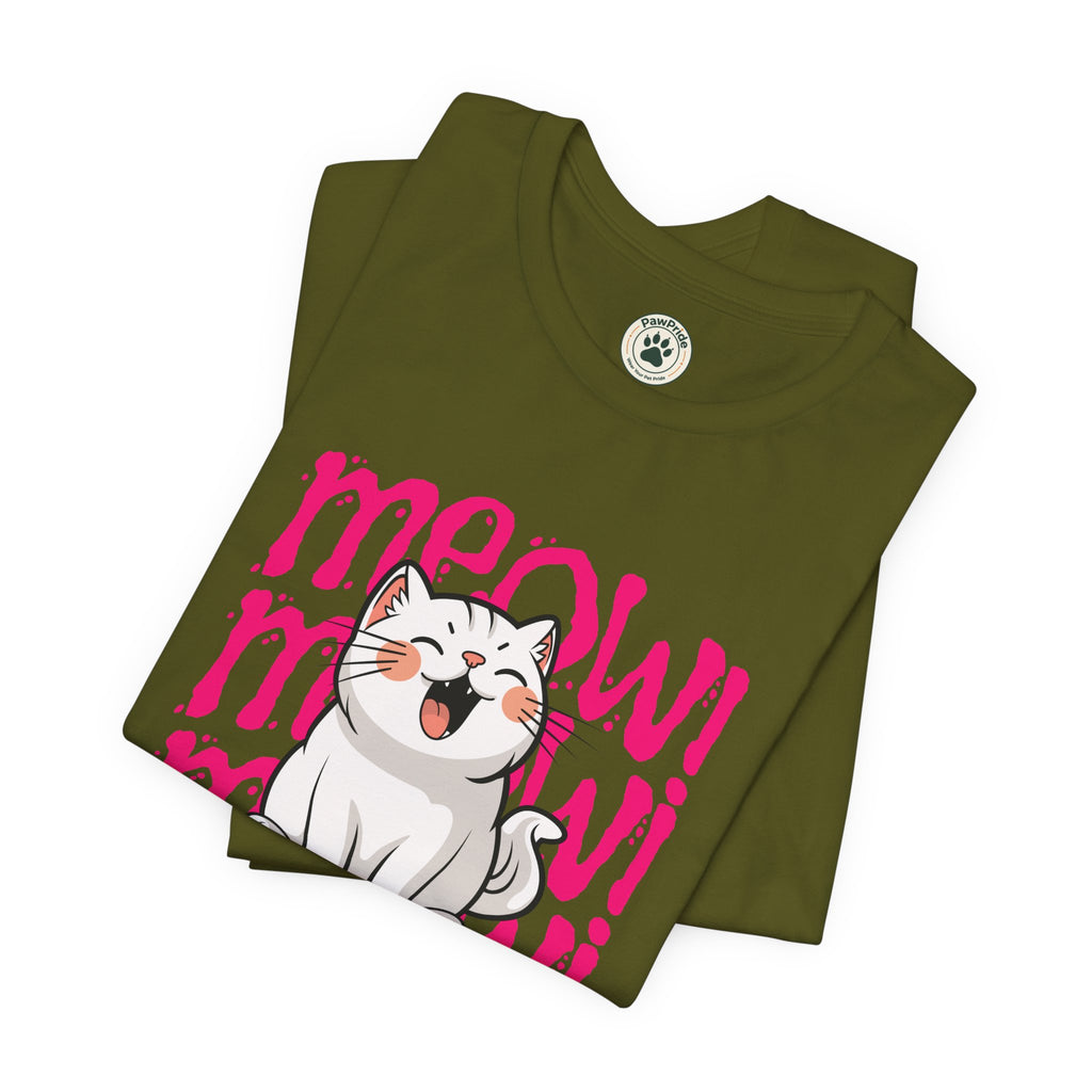 Meow Cat Graphic Tee — Cute Kawaii Cat "MEOW!" Shirt