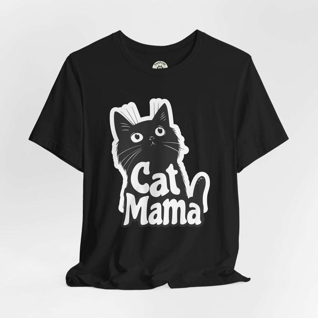Cat Mama T-Shirt – Cute Black Cat Graphic Tee for Cat Lovers