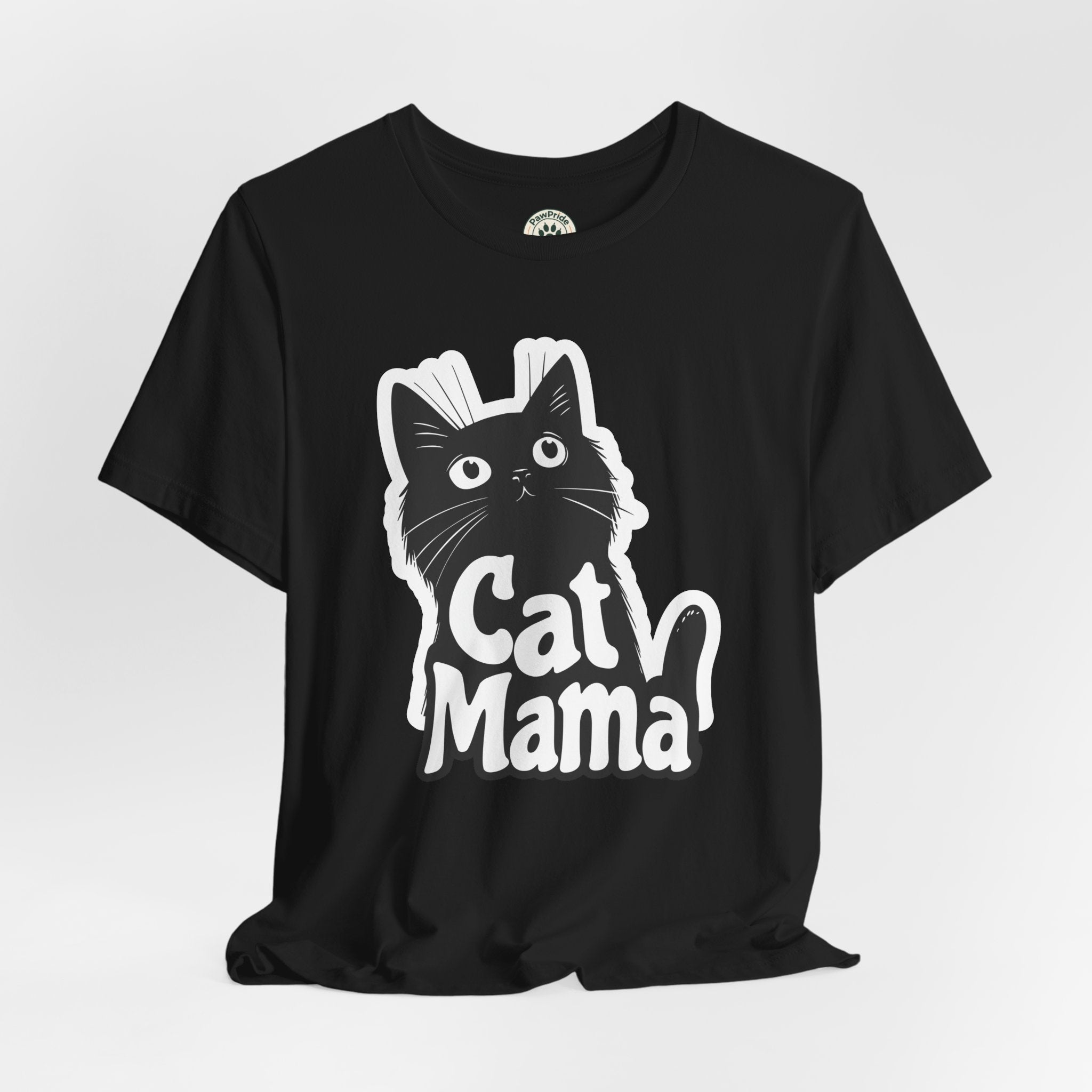 Cat Mama T-Shirt – Cute Black Cat Graphic Tee for Cat Lovers