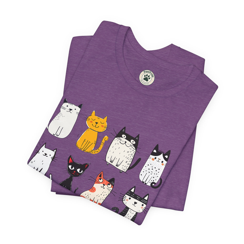 Purrfect Love Cat T-Shirt — Cute Cartoon Cats Tee for Cat Lovers