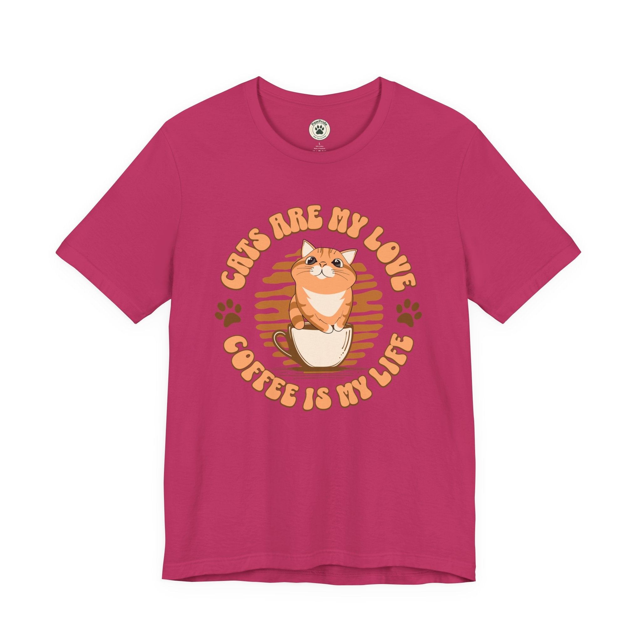 Cat & Coffee Tee — "Cats Are My Love, Coffee Is My Life" Cute Graphic T‑Shirt