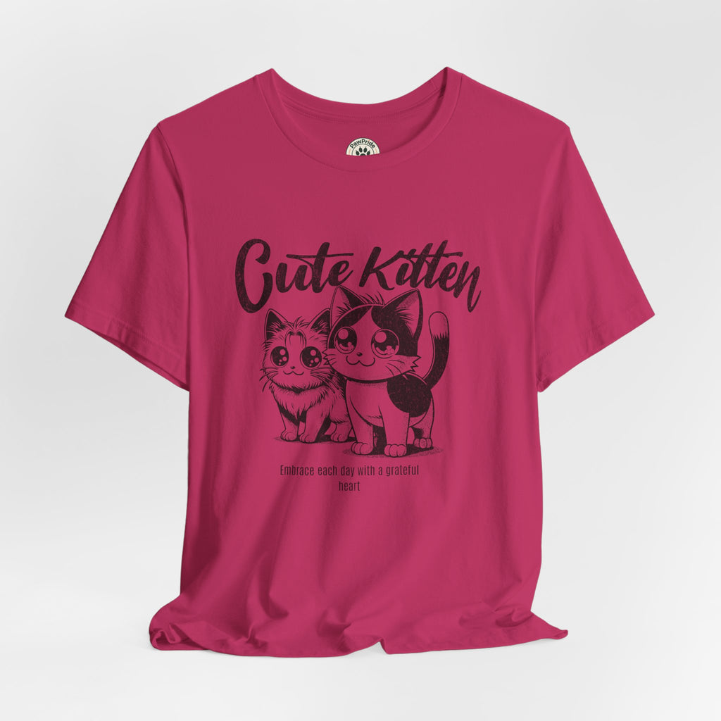 Cute Kitten T-Shirt — Vintage Black & White Cat Graphic Tee