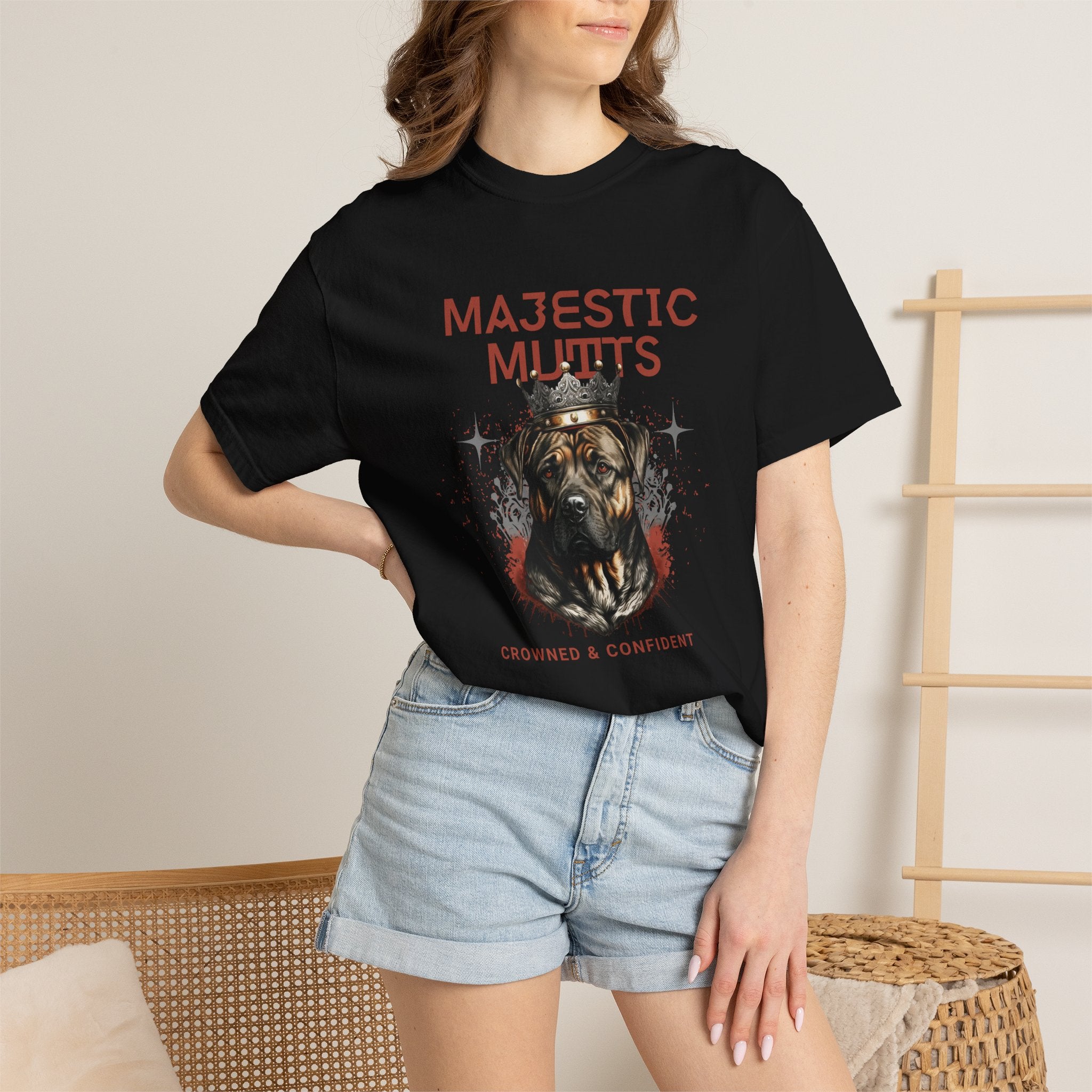 Majestic Mutts T-Shirt — Crowned & Confident Dog Lover Tee