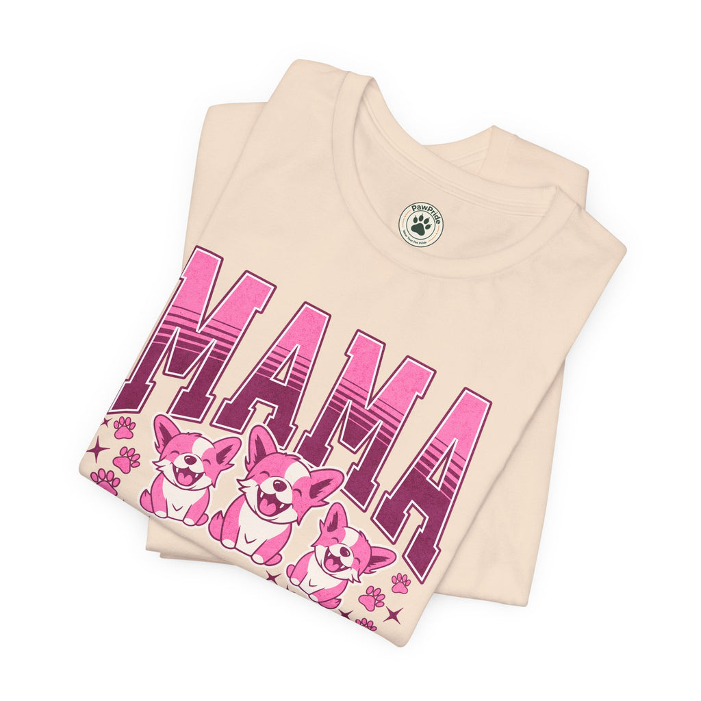 Mama Tee — Pink Corgi Mom Graphic T-Shirt