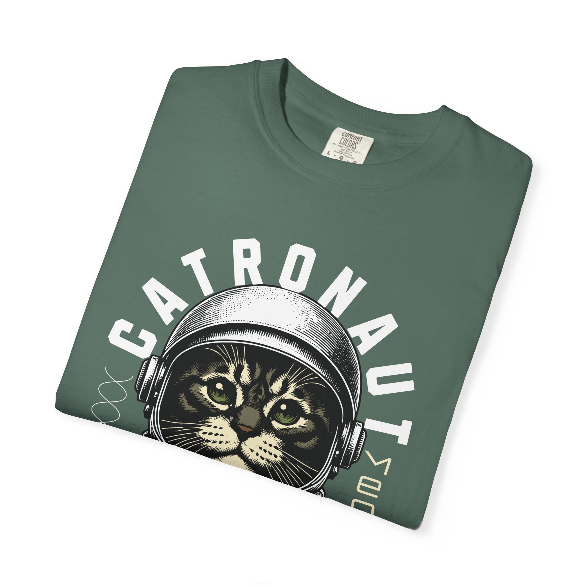 Catronaut T‑Shirt — Retro Space Cat Helmet Graphic Tee