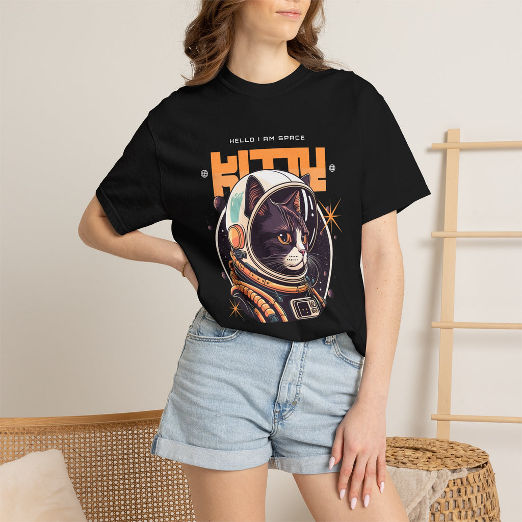 Astronaut Cat T-Shirt — "Hello I Am Space" Retro Spacecat Tee