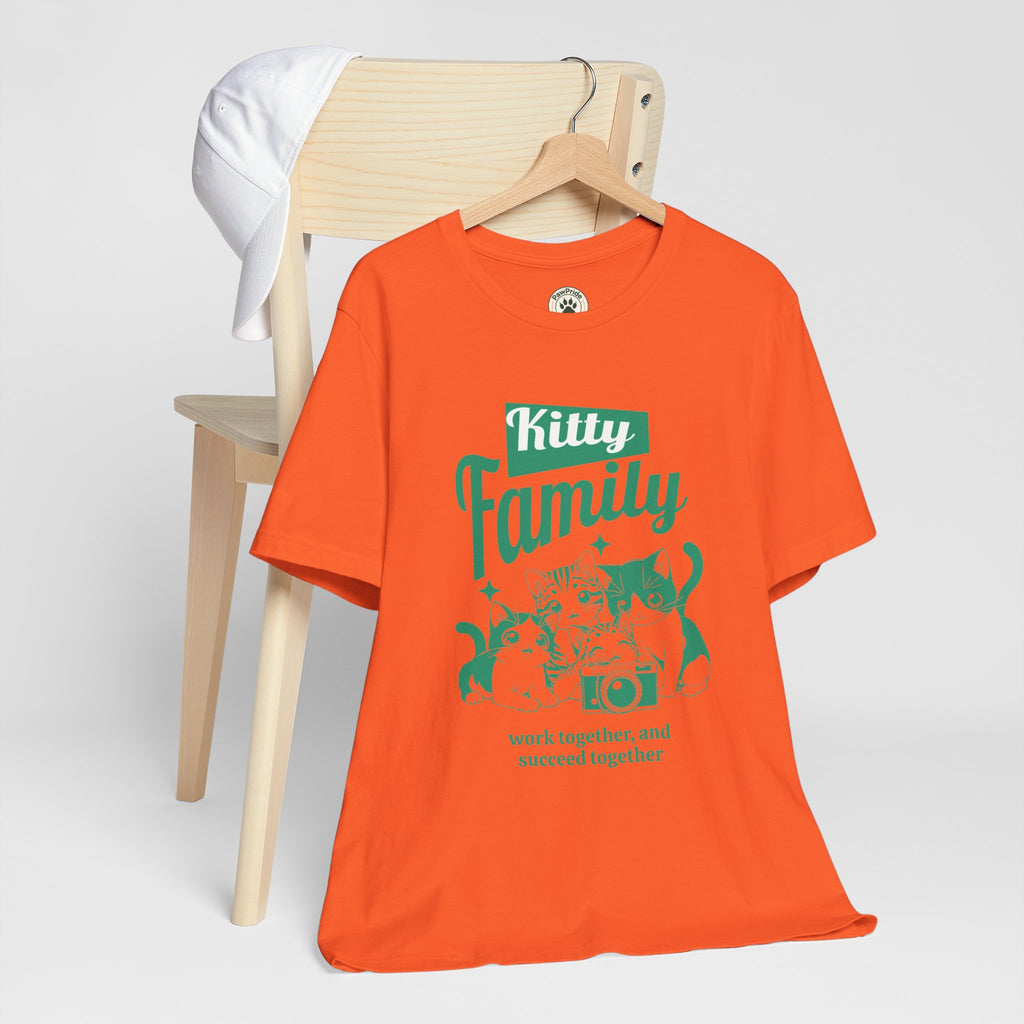 Kitty Family Tee — 'Work Together, and Succeed Together' Cat Graphic Shirt