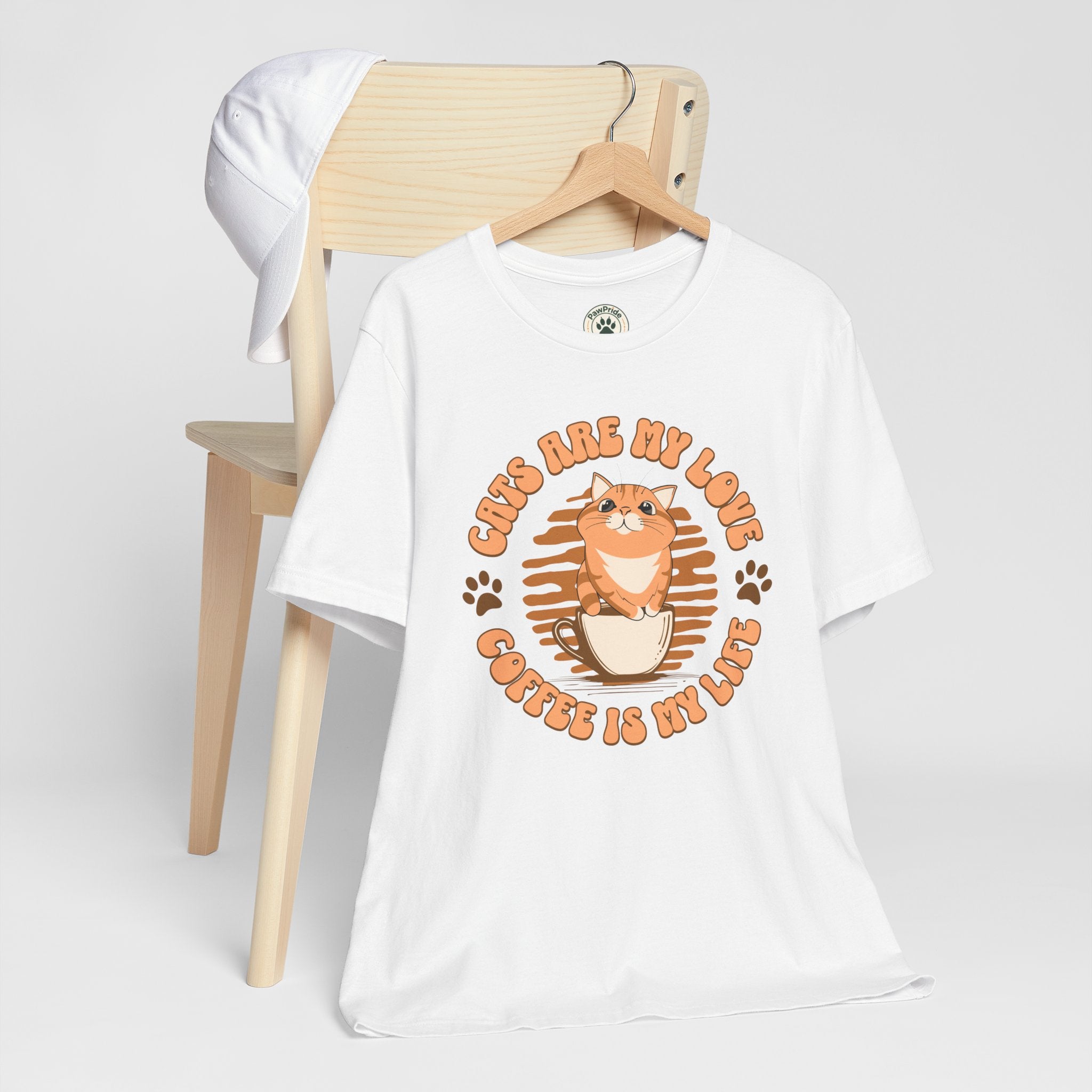 Cat & Coffee Tee — "Cats Are My Love, Coffee Is My Life" Cute Graphic T‑Shirt
