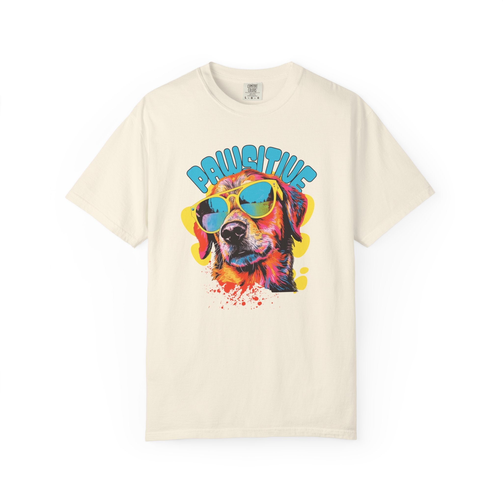 Pawsitive Dog Graphic T-Shirt — Retro Sunglasses Puppy Tee