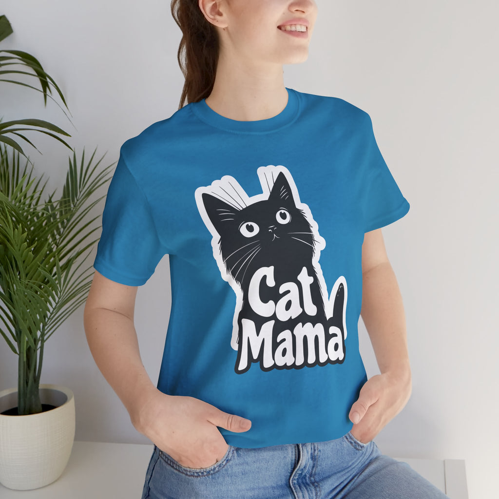 Cat Mama T-Shirt – Cute Black Cat Graphic Tee for Cat Lovers