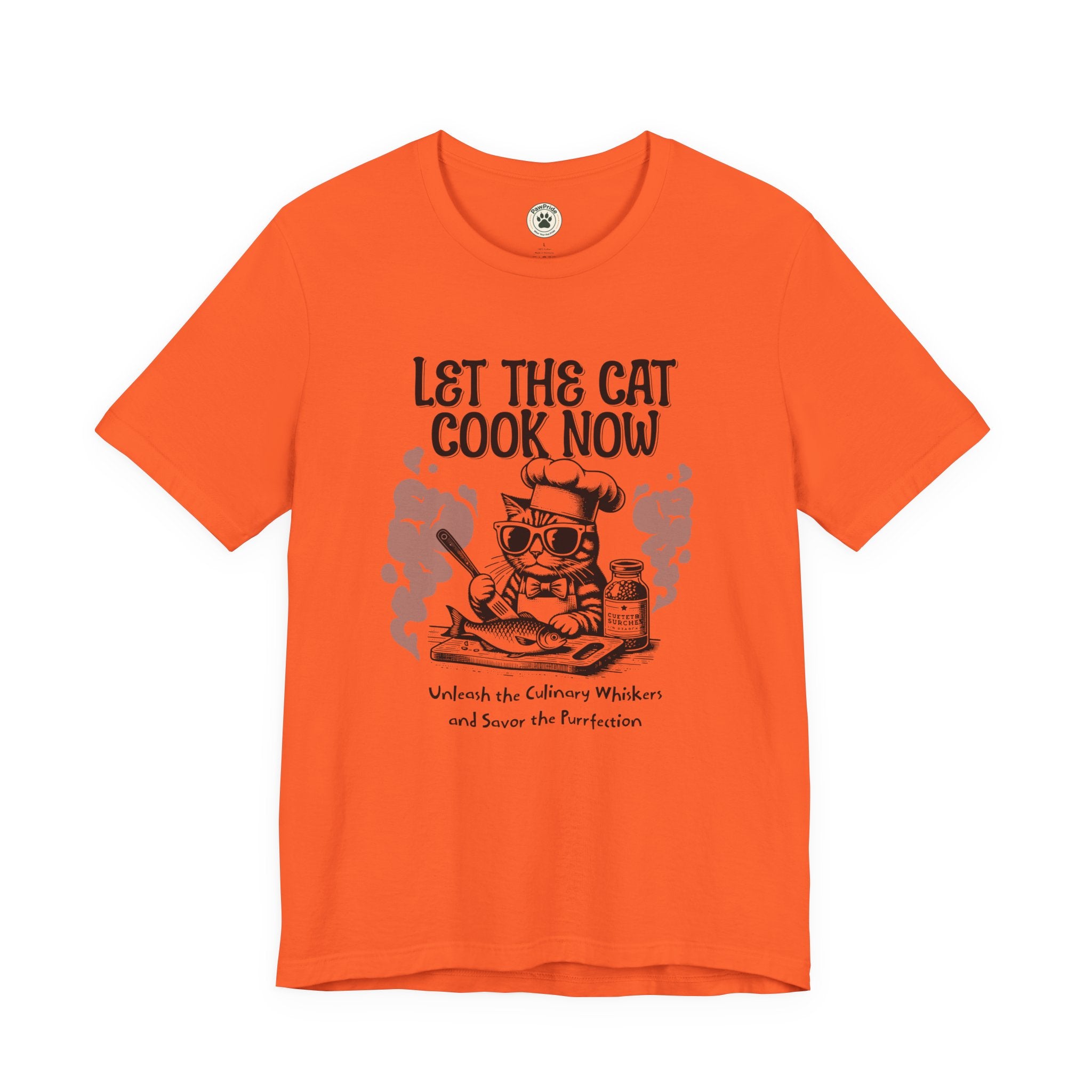 Let The Cat Cook Now T-Shirt — Funny Chef Cat Cooking Tee