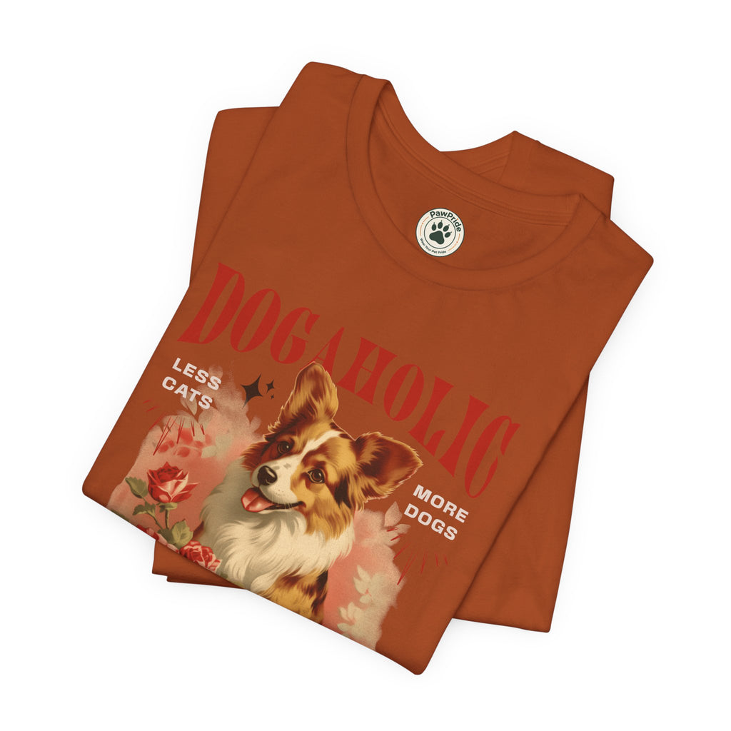 Dogaholic Graphic Tee — Vintage Floral Dog Lover T-Shirt