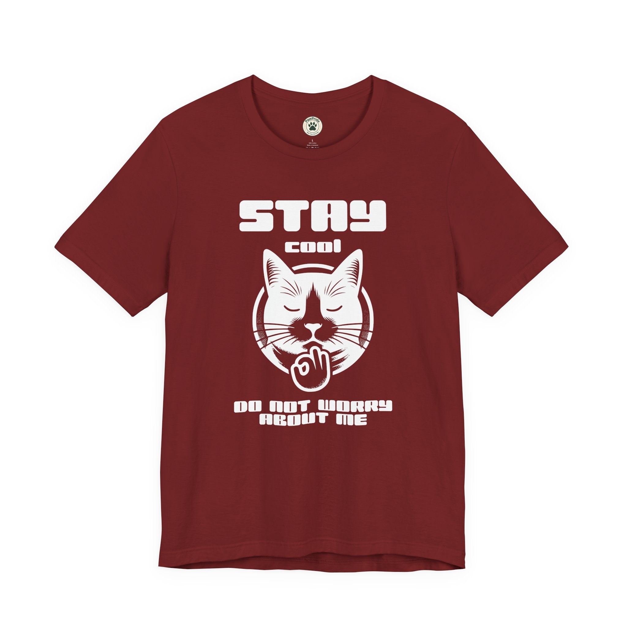 Stay Calm Cat T-Shirt — Cute Grumpy Cat Graphic Tee ("Stay Calm — Do Not Disturb" )
