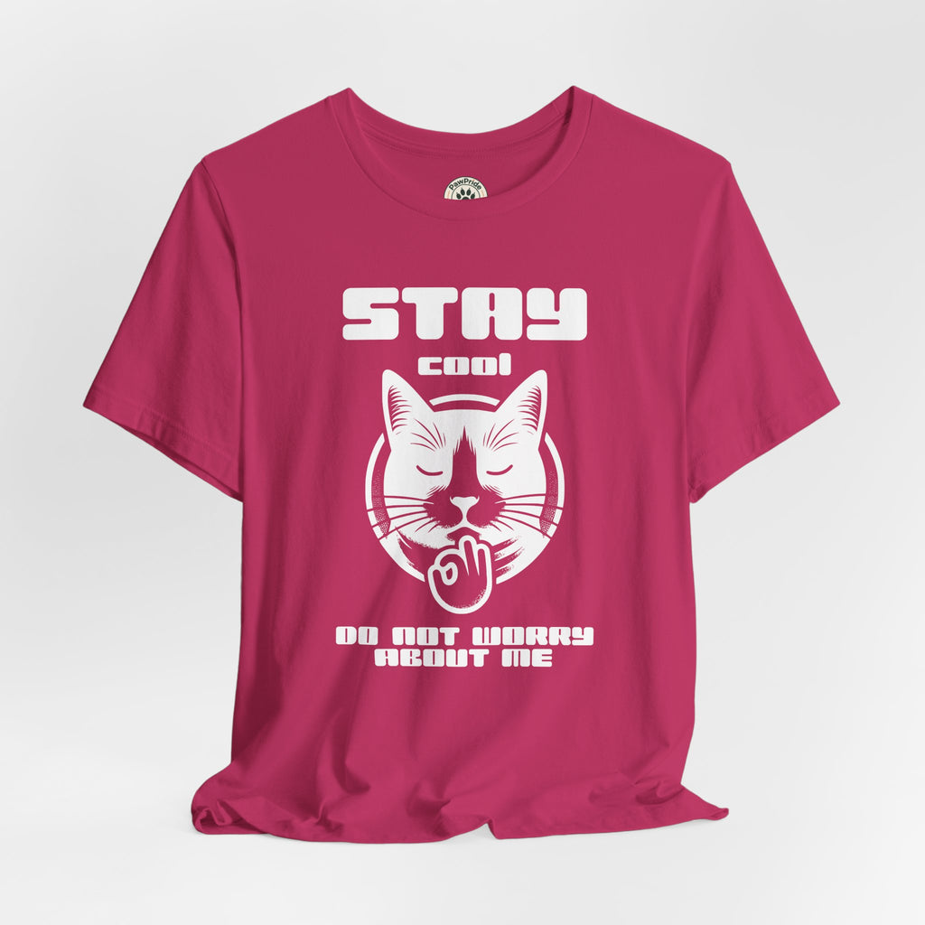 Stay Calm Cat T-Shirt — Cute Grumpy Cat Graphic Tee ("Stay Calm — Do Not Disturb" )