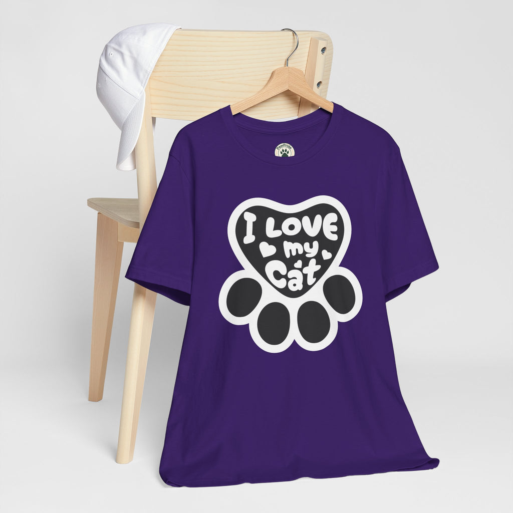 I Love My Cat Paw T-Shirt — Cute Cat Lover Tee