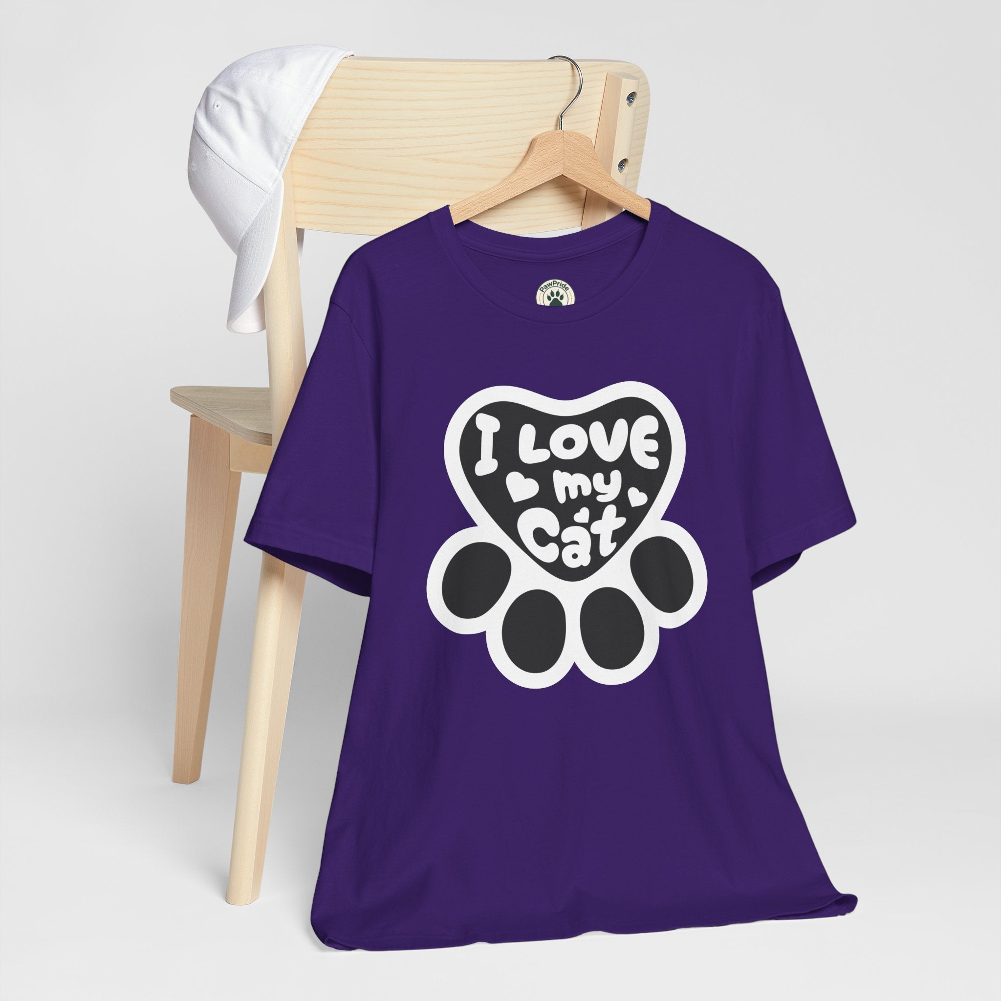 I Love My Cat Paw T-Shirt — Cute Cat Lover Tee