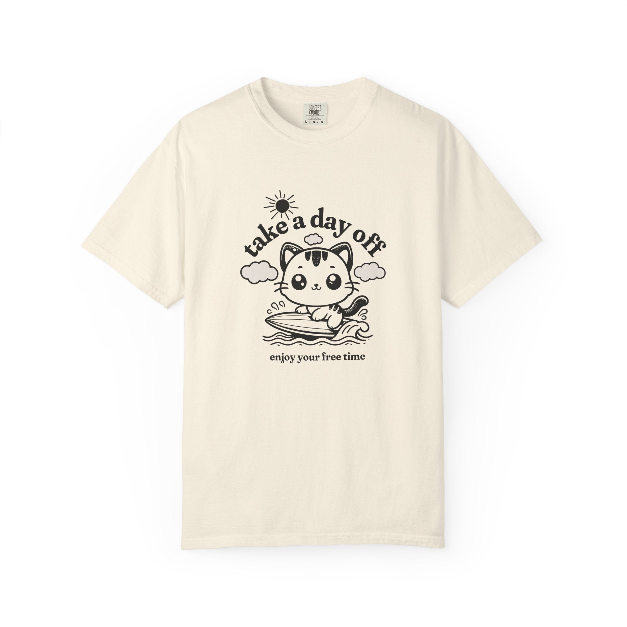 Take a Day Off Cat T-Shirt — Relaxing Kawaii Graphic Tee