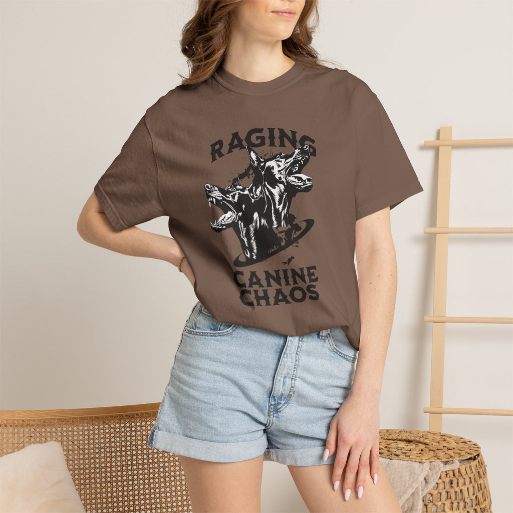 Raging Canine Chaos T-Shirt — Vintage Dog Skull Graphic Tee