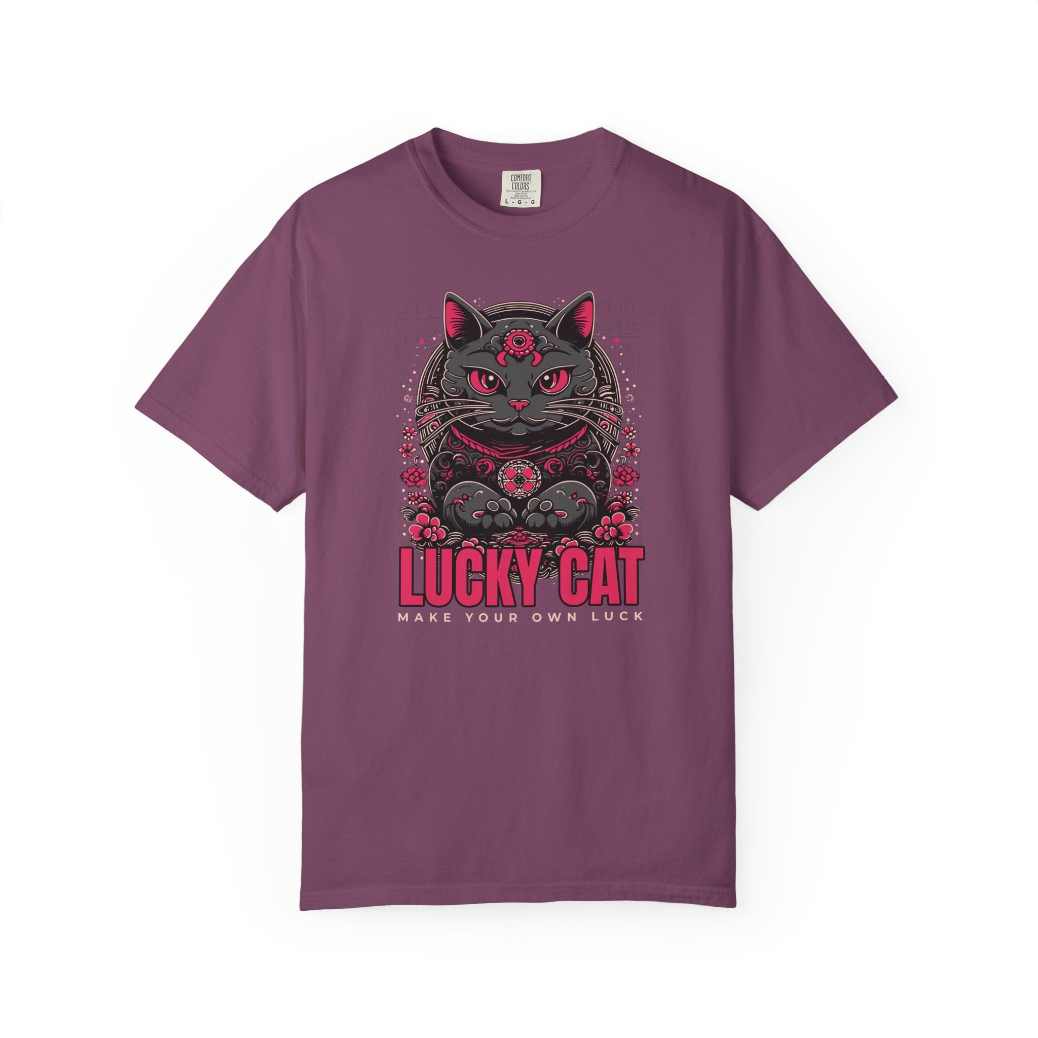 Lucky Cat Graphic T-Shirt — Gothic Maneki Neko Tee