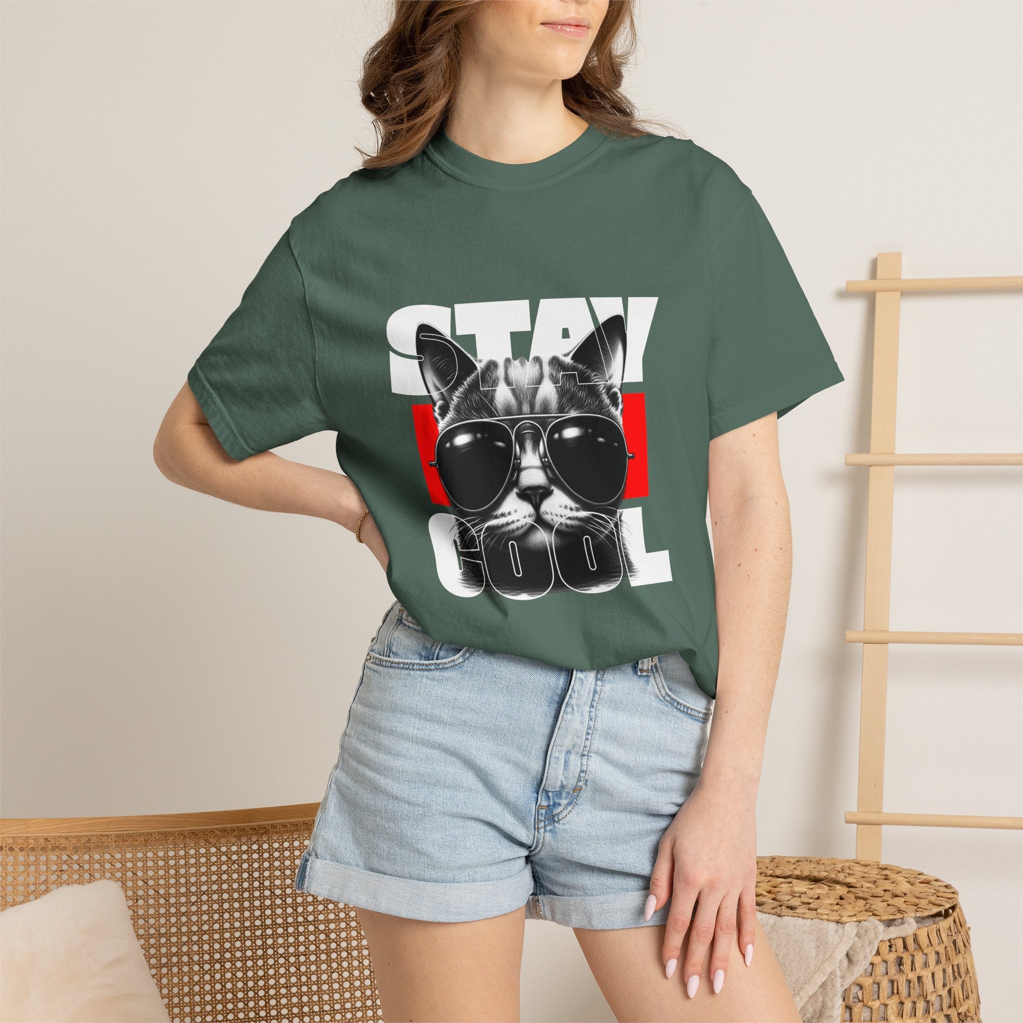 Stay Cool Cat T-Shirt — Retro Sunglasses Graphic Tee