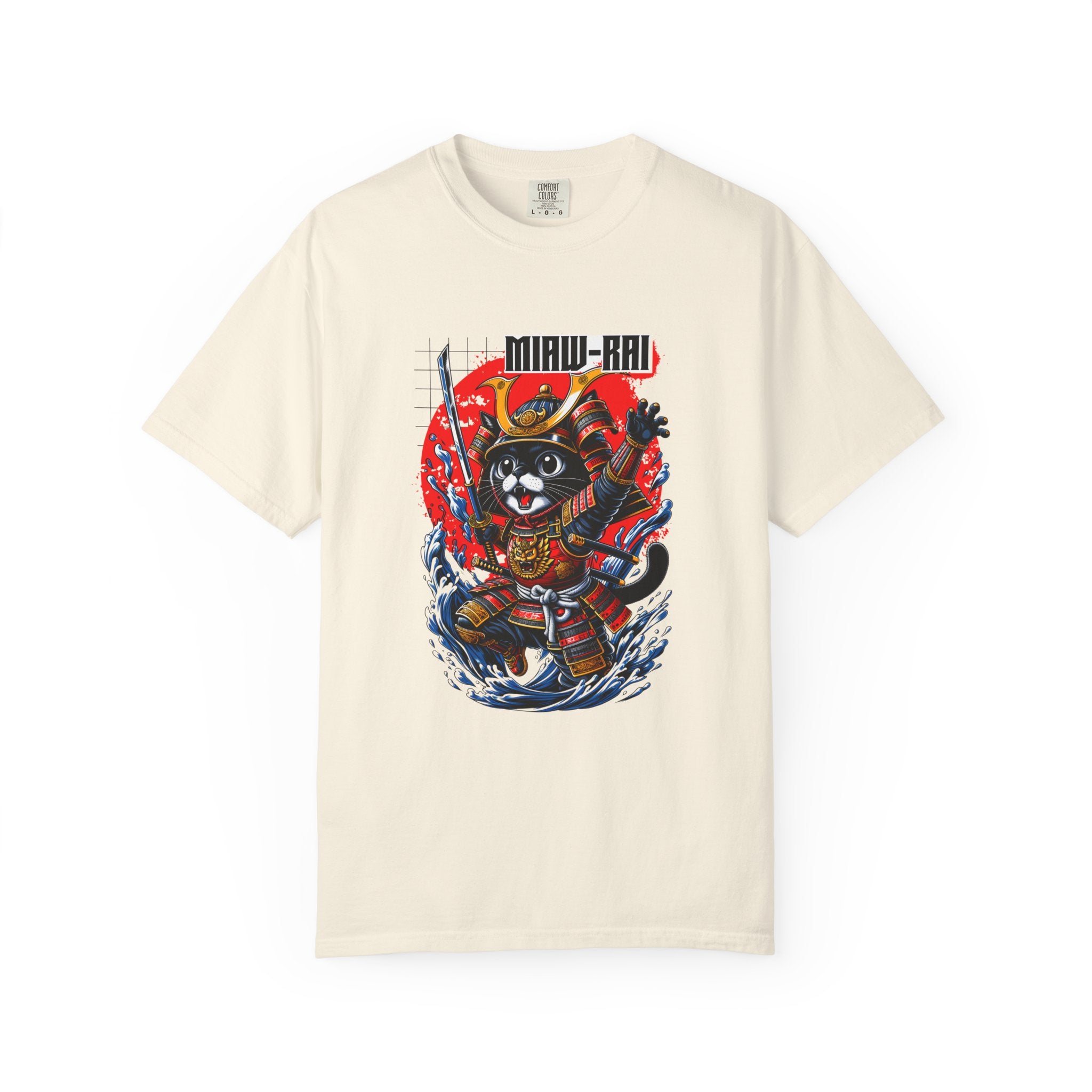 Samurai Cat T-Shirt — 'Neko-Ronin' Retro Japanese Warrior Graphic Tee