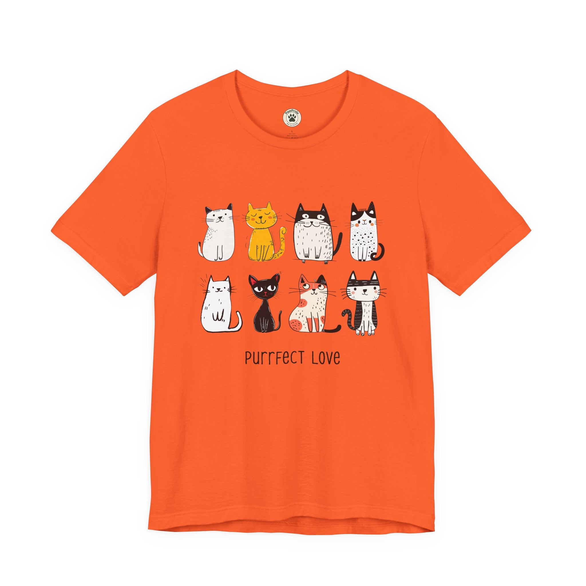 Purrfect Love Cat T-Shirt — Cute Cartoon Cats Tee for Cat Lovers