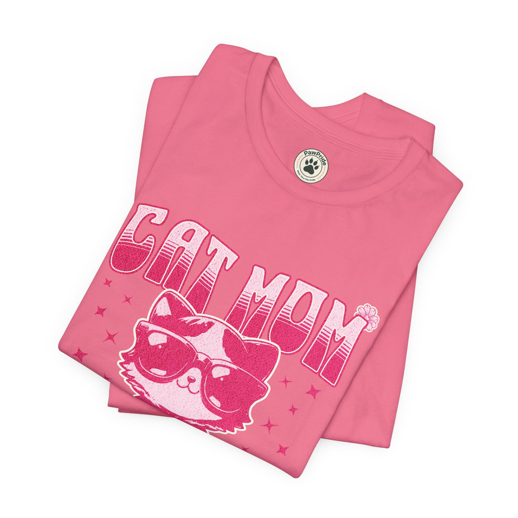 Cat Mom T-Shirt — Pink Cute Cat Graphic Tee