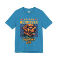 Golden Retriever T‑Shirt — 'Color My Life' Retro Dog Graphic Tee