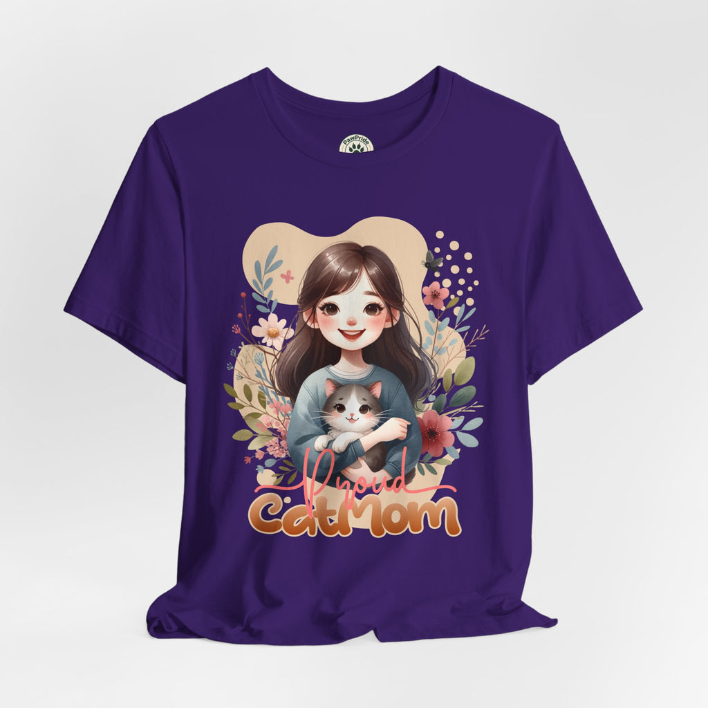 Cat Mom T-Shirt — Cute Floral Illustration Tee for Women Cat Lovers