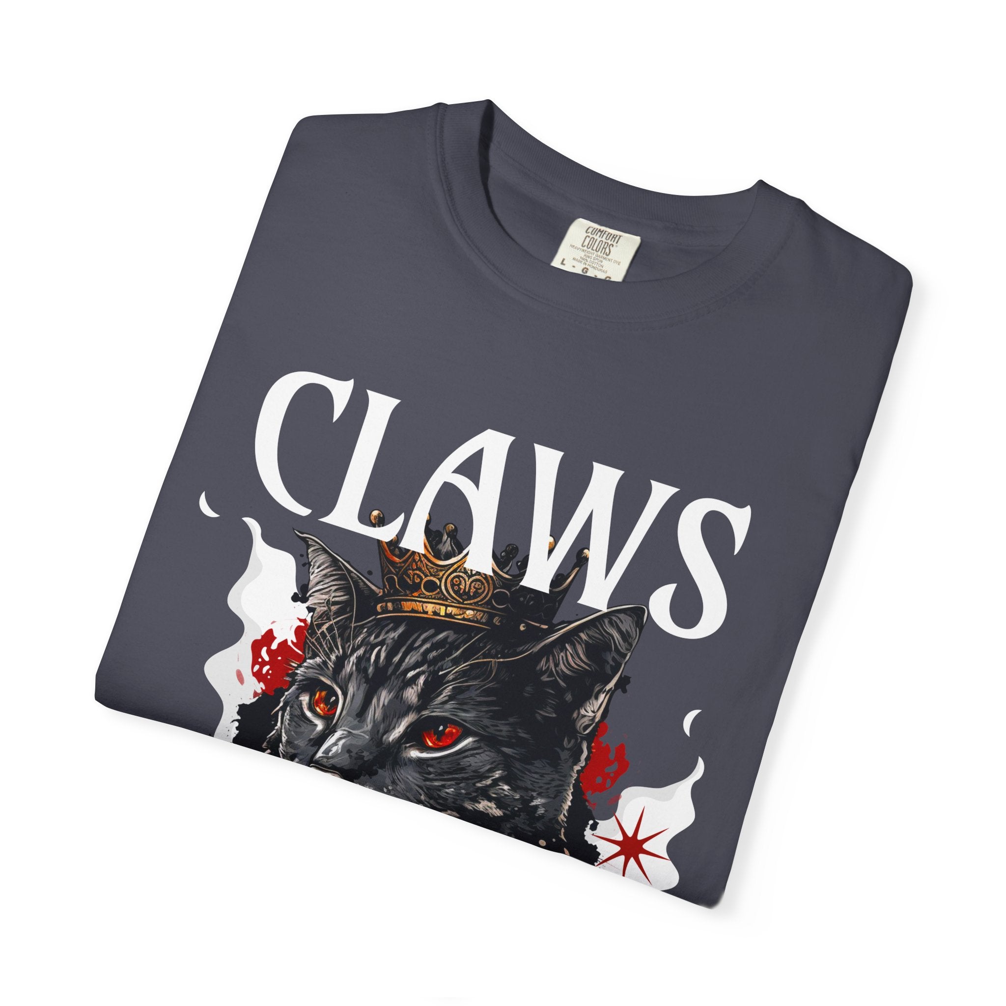 Claws Black Cat Graphic T-Shirt — Gothic Vintage Cat Tee