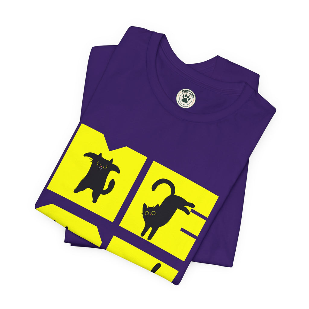 Cat Silhouette Tee — Yellow Block Cats Graphic T-Shirt