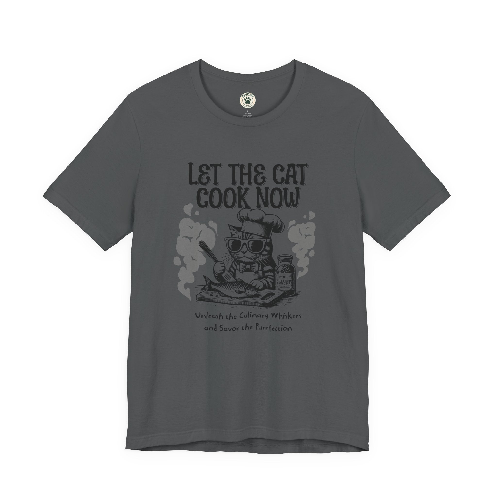Let The Cat Cook Now T-Shirt — Funny Chef Cat Cooking Tee