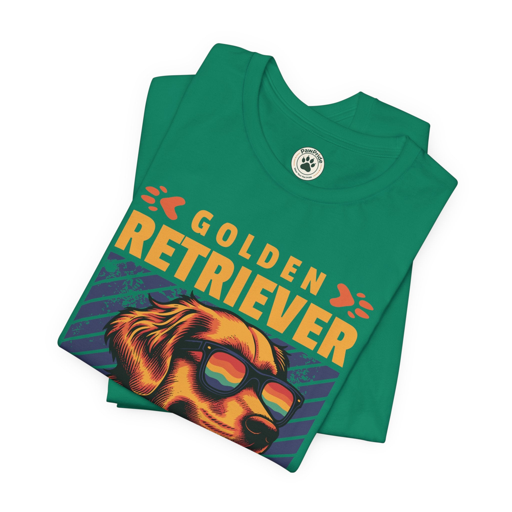 Golden Retriever T‑Shirt — 'Color My Life' Retro Dog Graphic Tee
