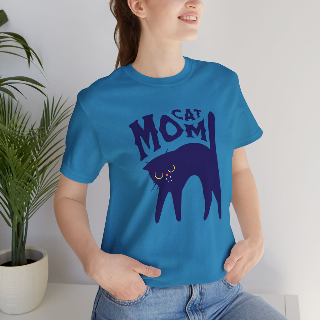 Cat Mom Graphic Tee — Cute Black Cat Illustration