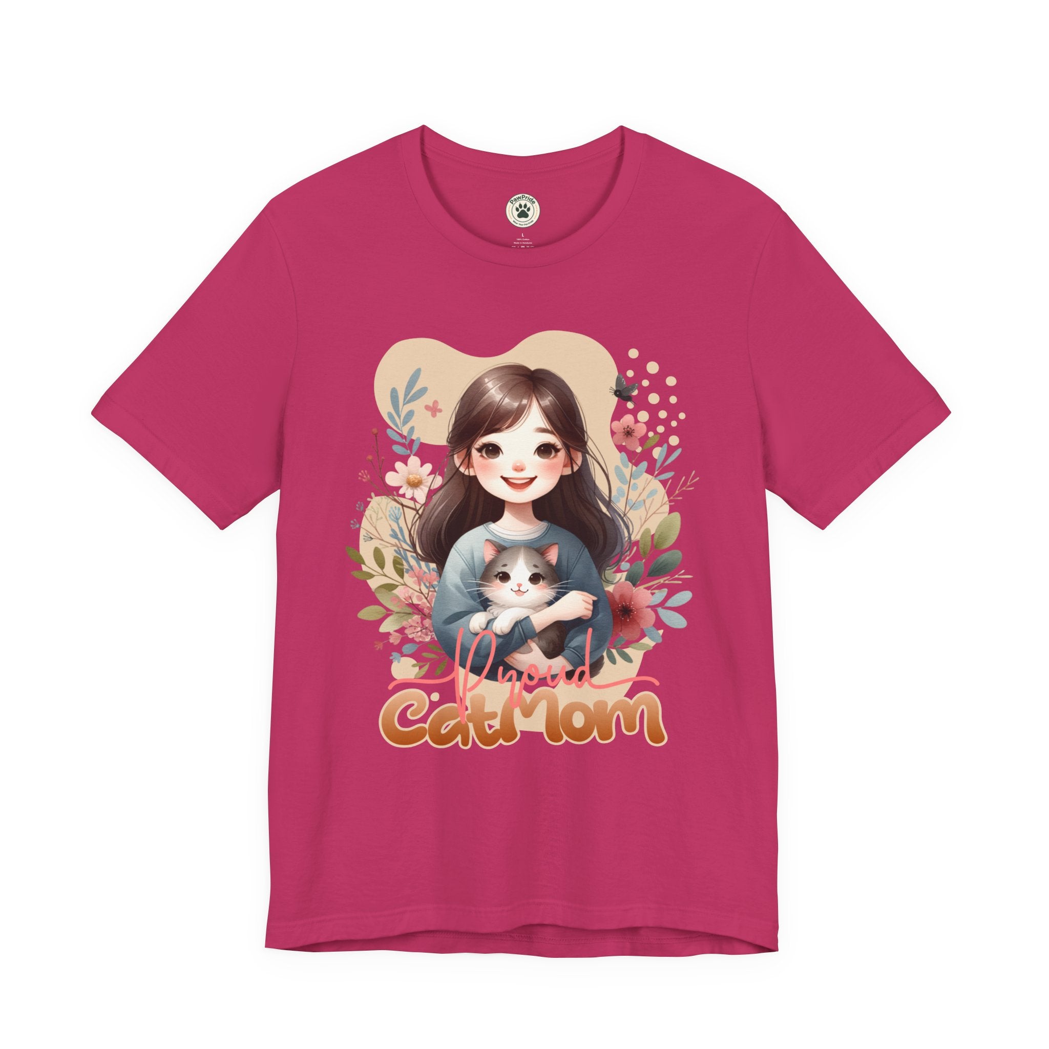 Cat Mom T-Shirt — Cute Floral Illustration Tee for Women Cat Lovers