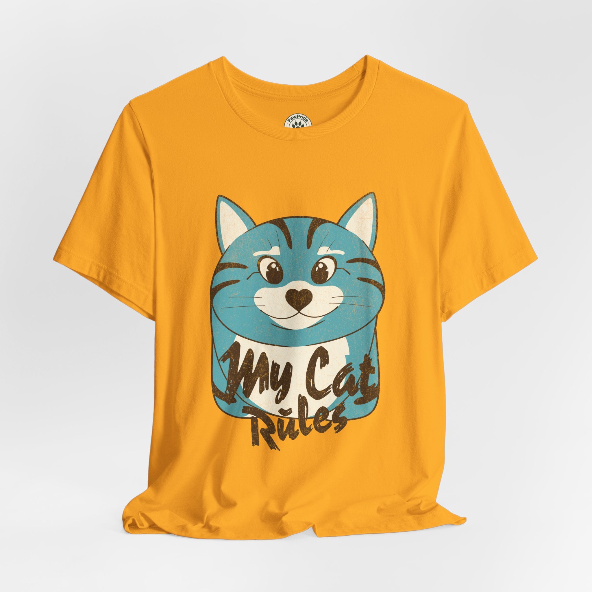 My Cat Rules T-Shirt — Cute Blue Cat Graphic Tee for Cat Lovers