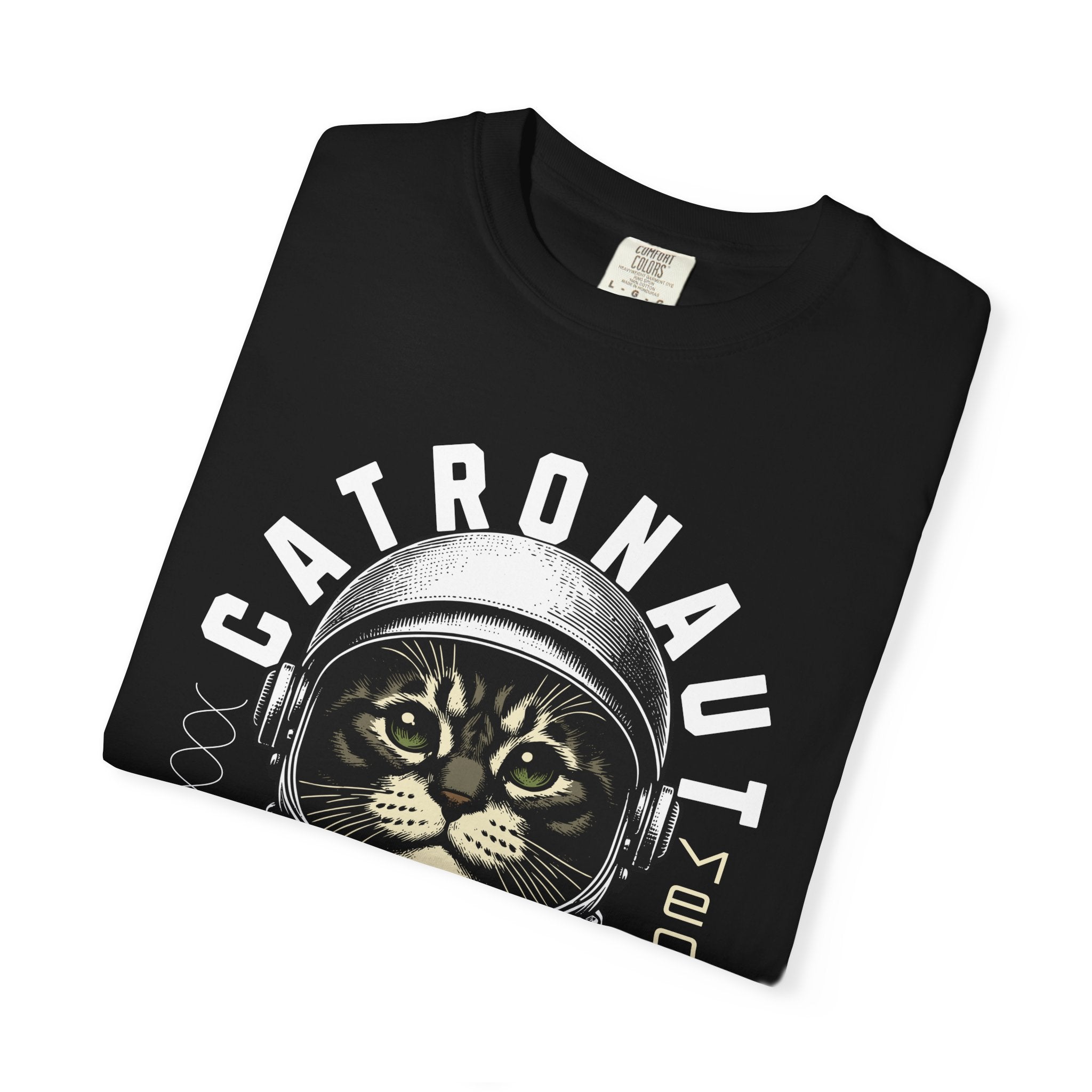 Catronaut T‑Shirt — Retro Space Cat Helmet Graphic Tee