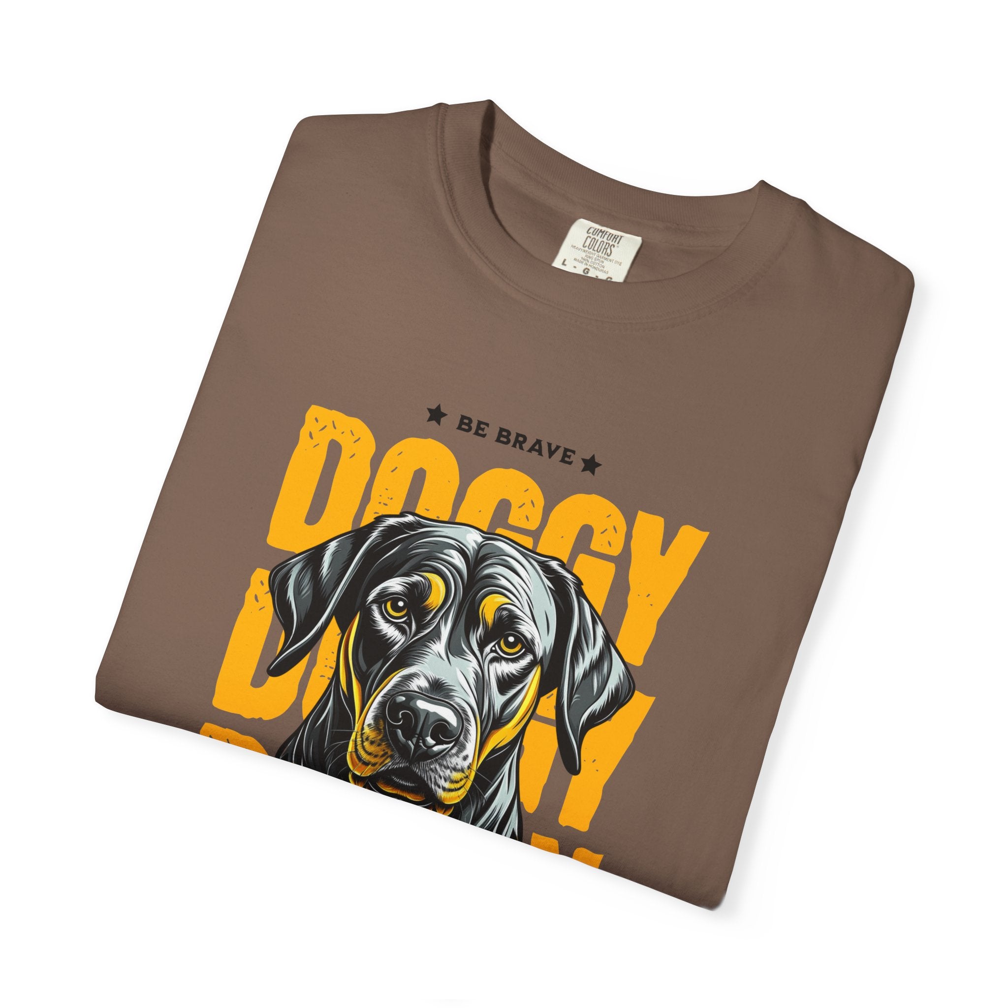 Doggy Doggy T-Shirt — Retro Black Lab Graphic Tee ('Be Brave')