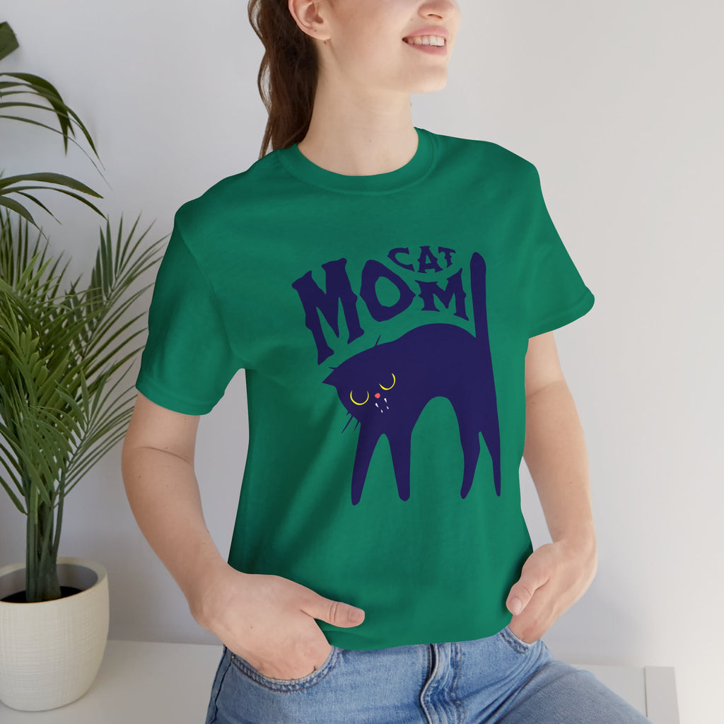 Cat Mom Graphic Tee — Cute Black Cat Illustration