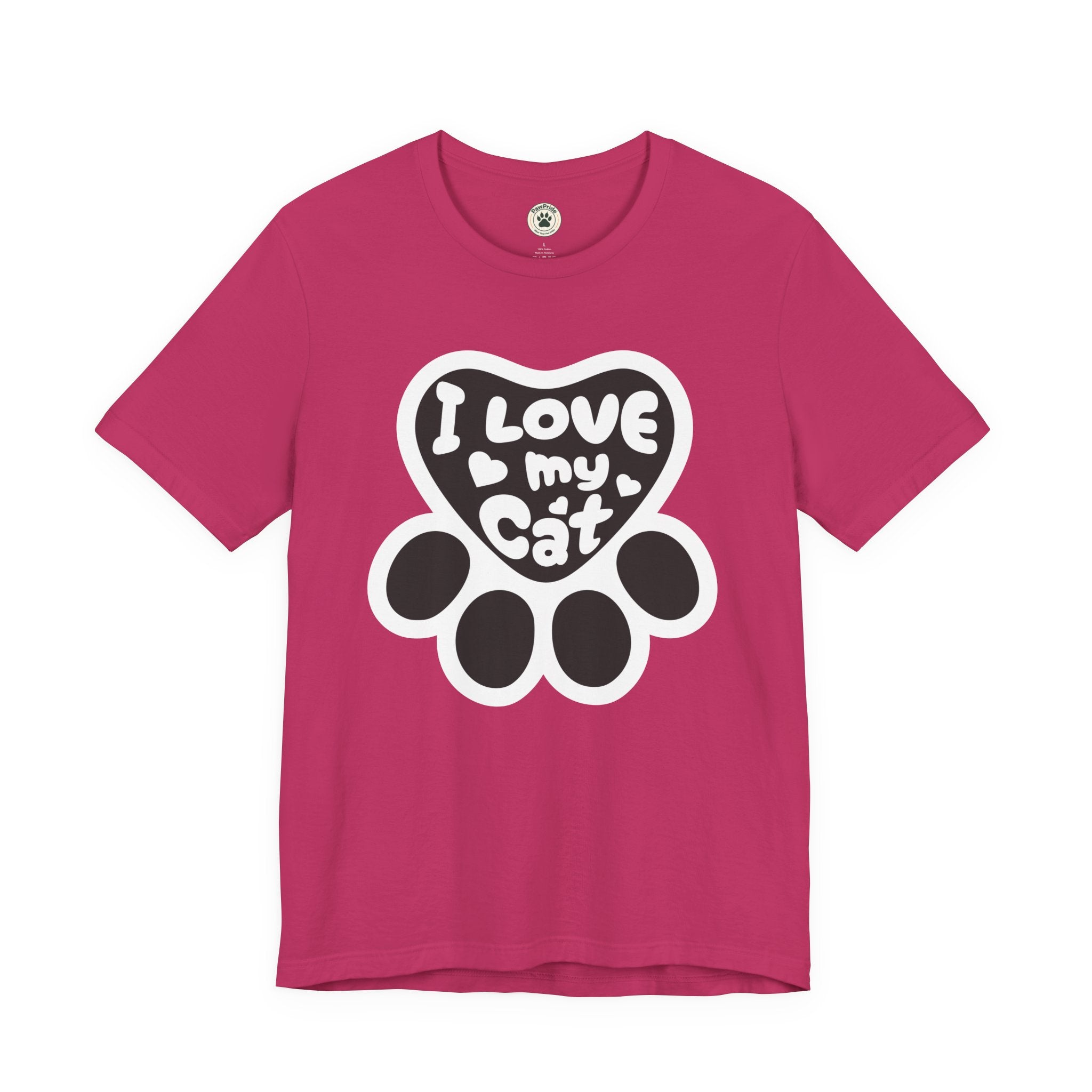 I Love My Cat Paw T-Shirt — Cute Cat Lover Tee