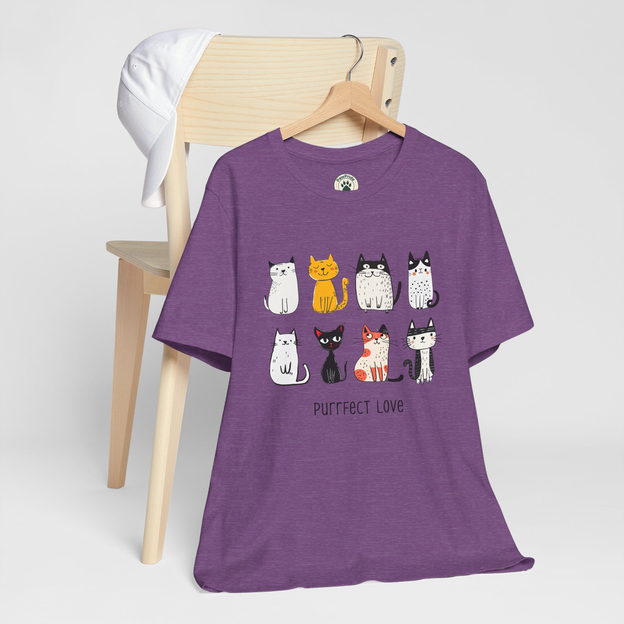 Purrfect Love Cat T-Shirt — Cute Cartoon Cats Tee for Cat Lovers
