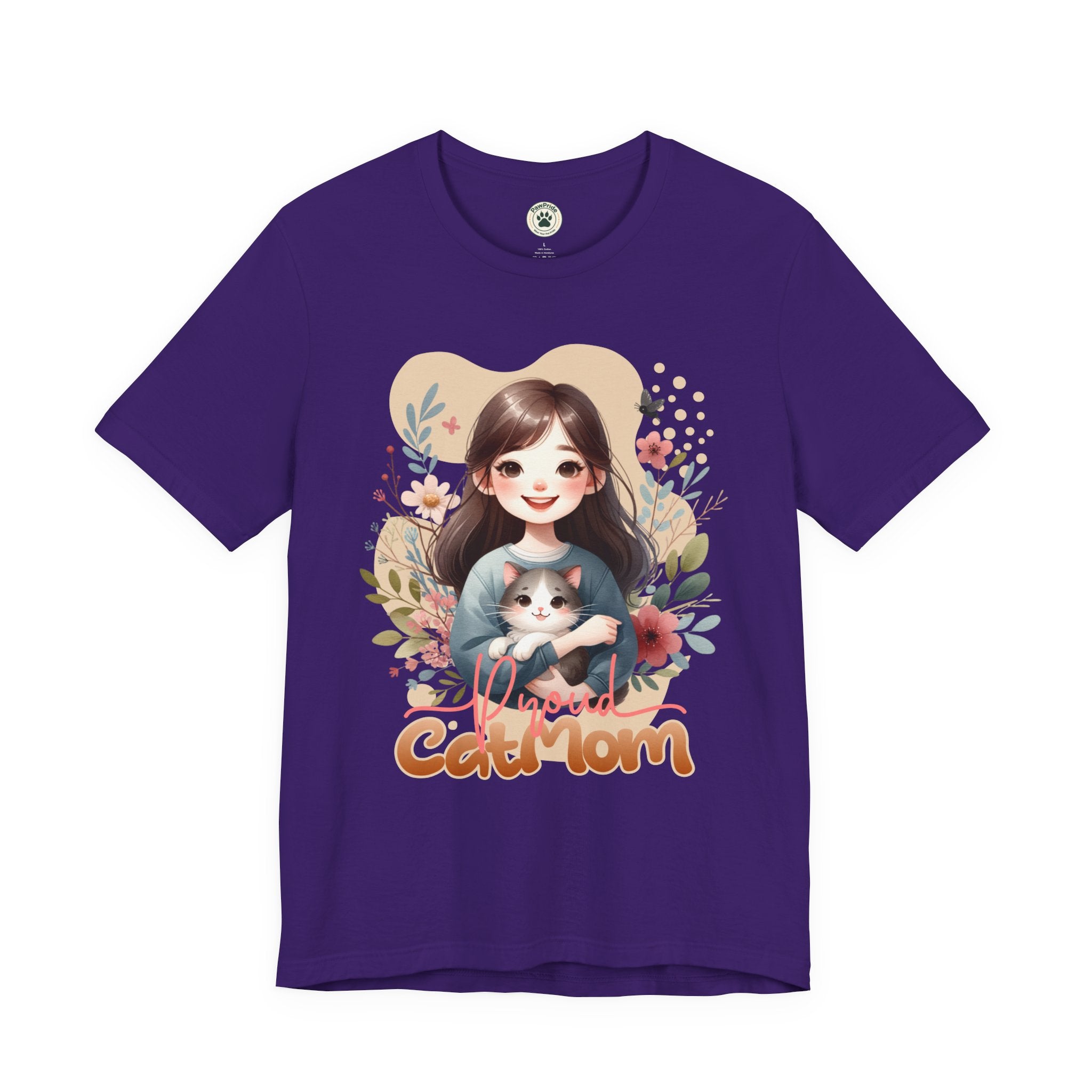 Cat Mom T-Shirt — Cute Floral Illustration Tee for Women Cat Lovers