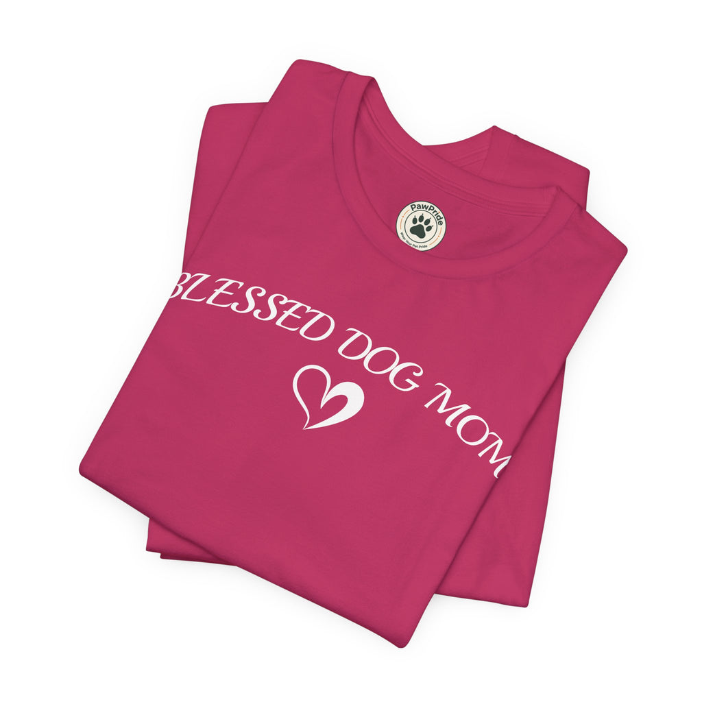 Blessed Dog Mom T-Shirt — Women’s Dog Lover Tee with Heart