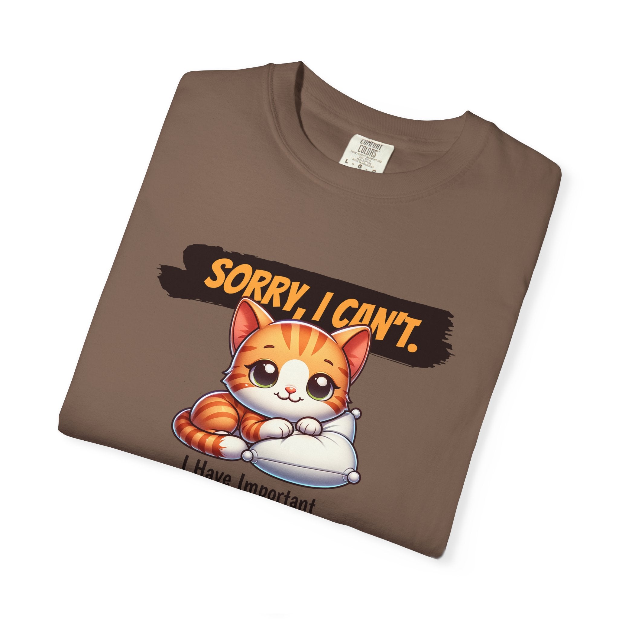 Cat Naps Scheduled T-Shirt — "Sorry, I Can't" Cute Cat Nap Graphic Tee