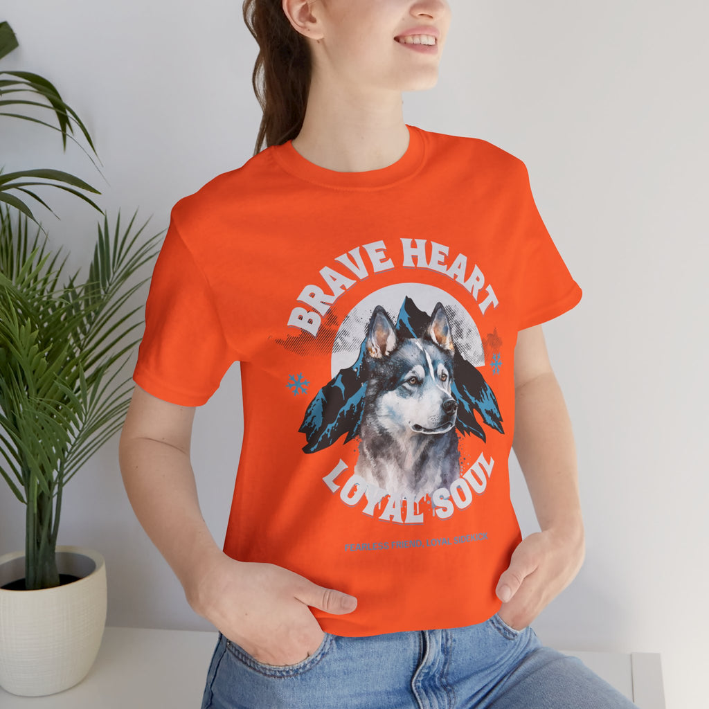 Husky T-Shirt "Brave Heart Loyal Soul" – Wildlife Mountain Graphic Tee