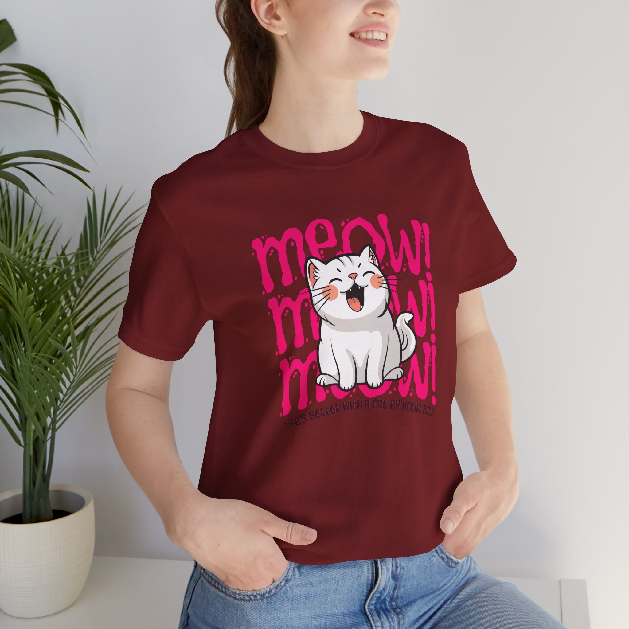 Meow Cat Graphic Tee — Cute Kawaii Cat "MEOW!" Shirt