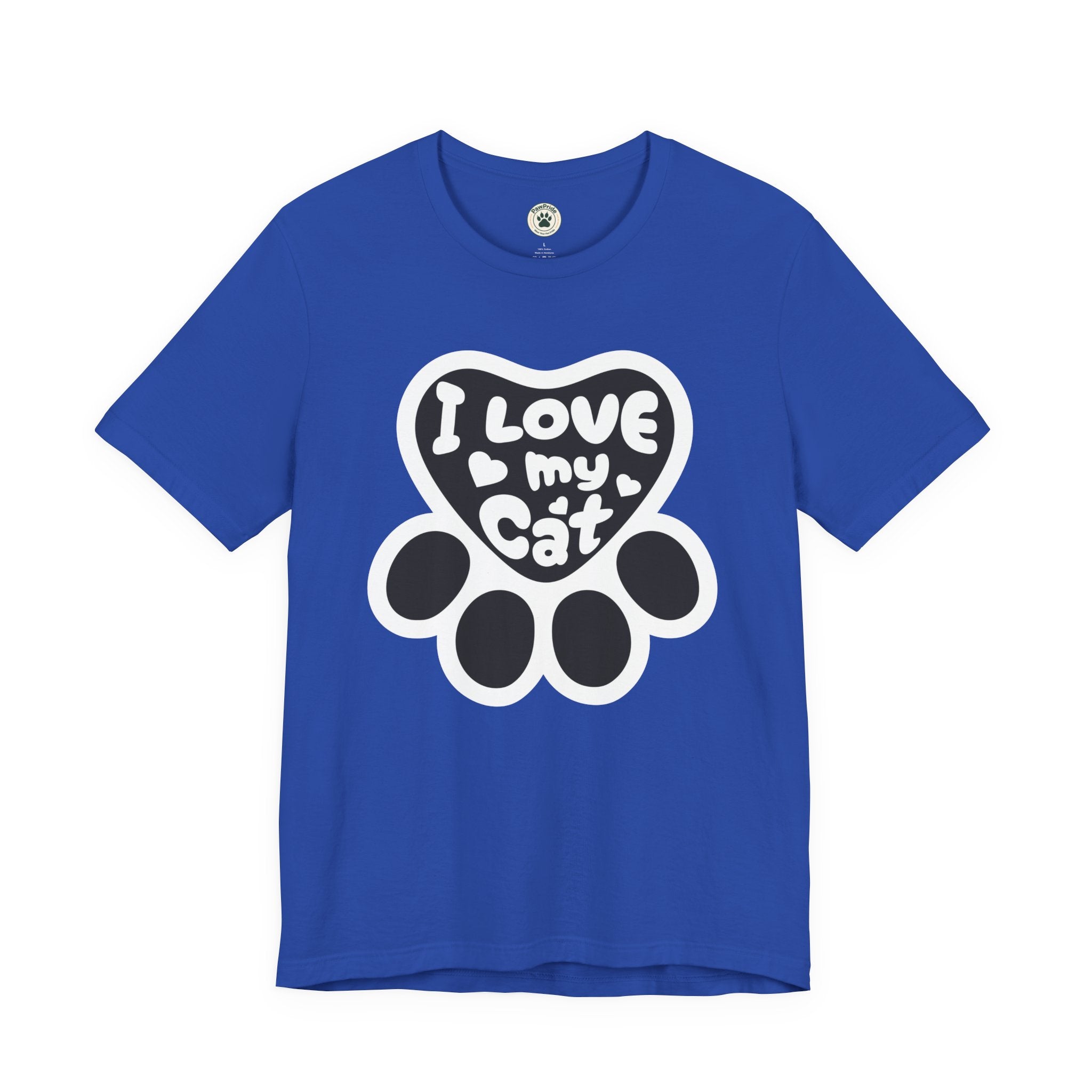 I Love My Cat Paw T-Shirt — Cute Cat Lover Tee