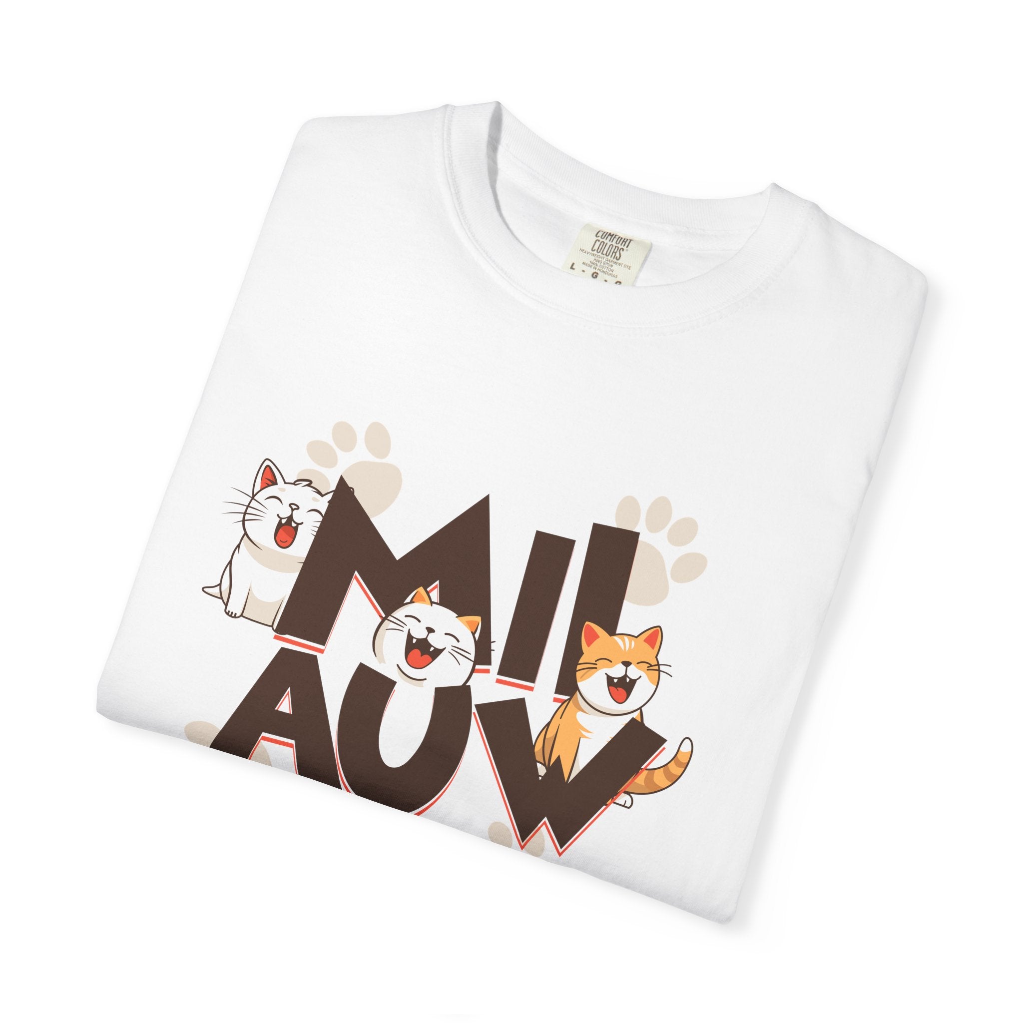 Cat Paw 'MIAOU' Graphic T-Shirt — Cute Cat Lover Tee