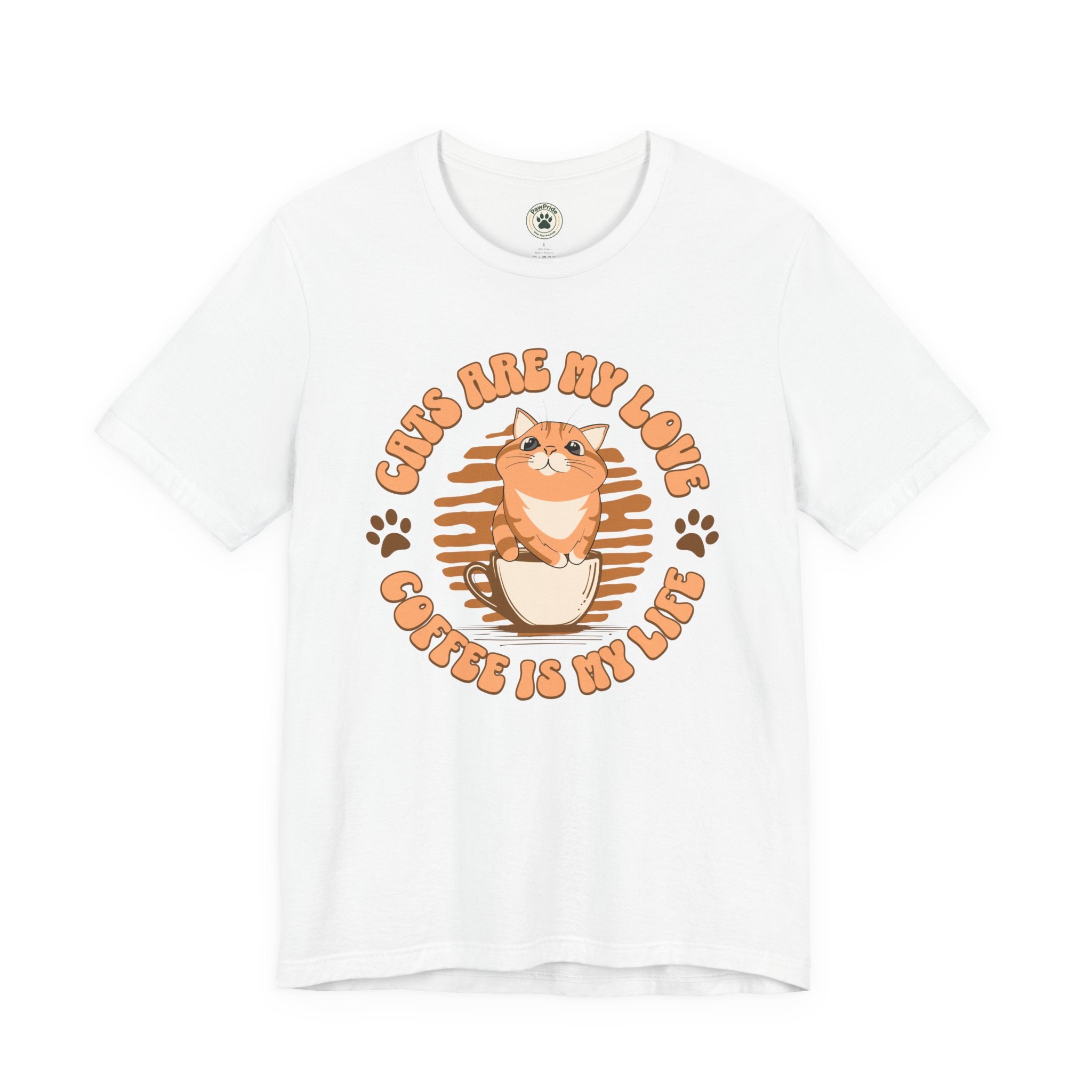 Cat & Coffee Tee — "Cats Are My Love, Coffee Is My Life" Cute Graphic T‑Shirt