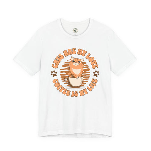 Cat & Coffee Tee — "Cats Are My Love, Coffee Is My Life" Cute Graphic T‑Shirt